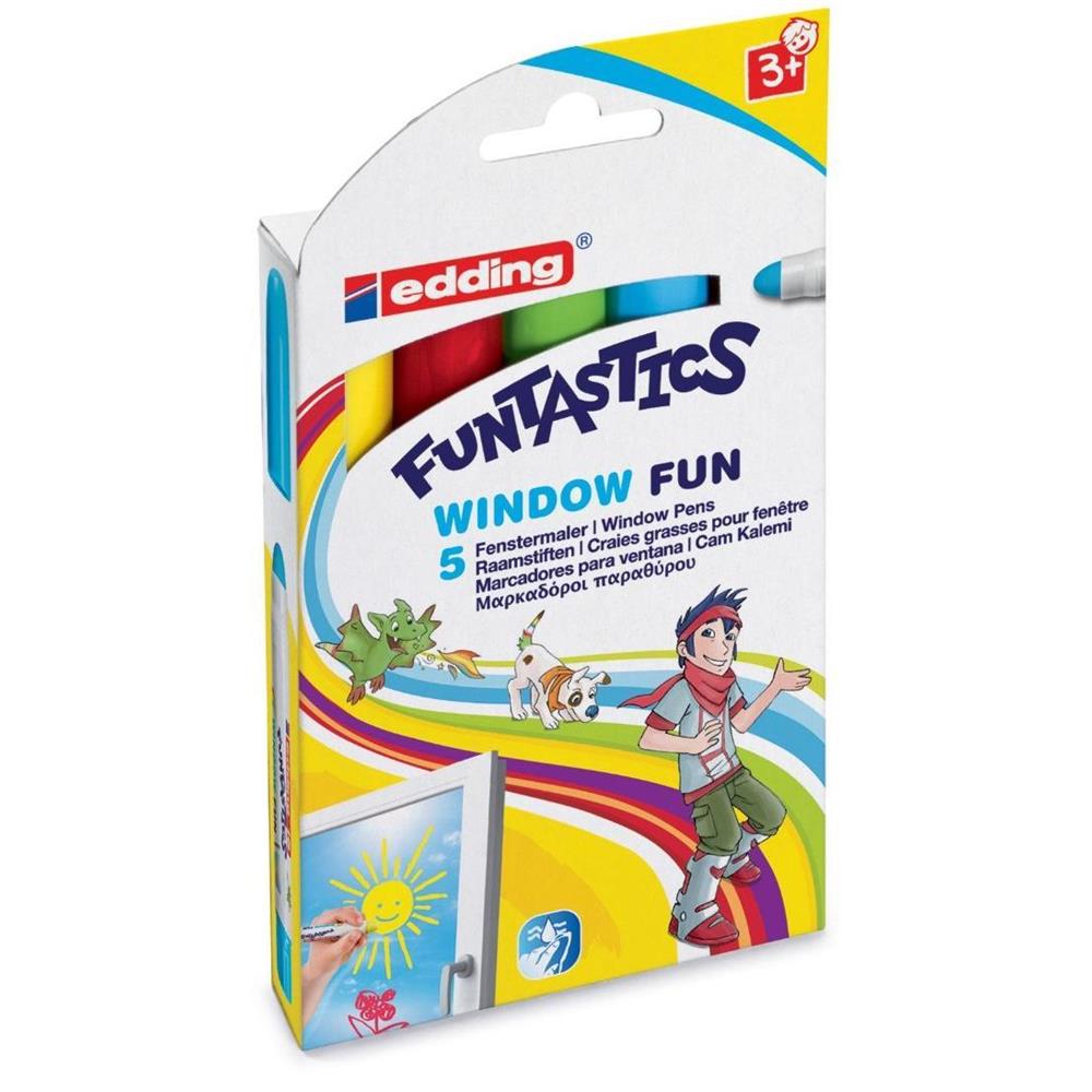 Libro Markery do szyb Edding Funtastics 5 kolorów 