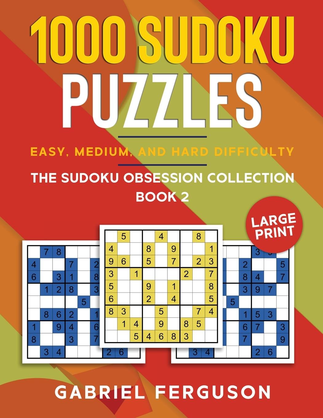 Book 1000 Sudoku Puzzles Easy, Medium and Hard difficulty Large Print 