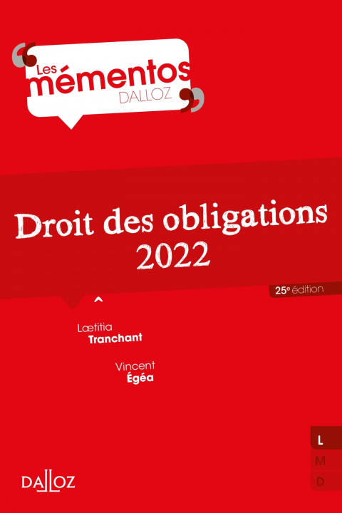 Carte Droit des obligations 2022. 25e éd. Laetitia Tranchant