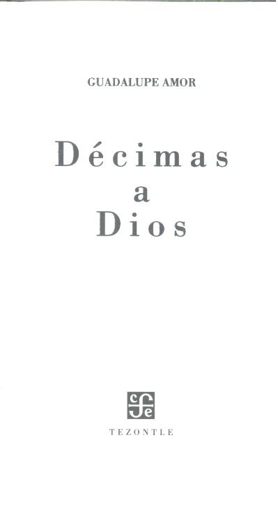 Kniha DECIMAS A DIOS AMOR