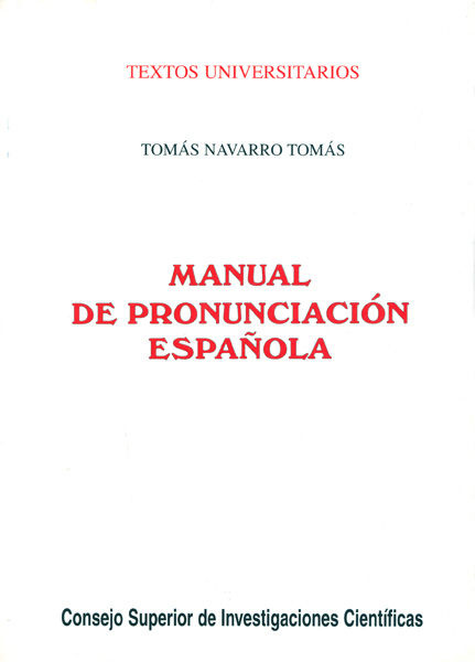 Carte Manual de pronunciación española Navarro Tomás