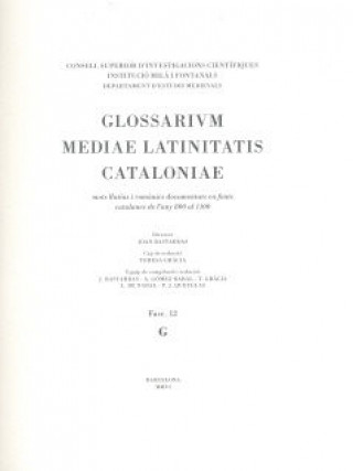Carte Glossarium mediae latinitatis Cataloniae. Fasc. 12. Gacentia-Gyrus BASTARDAS PARERA