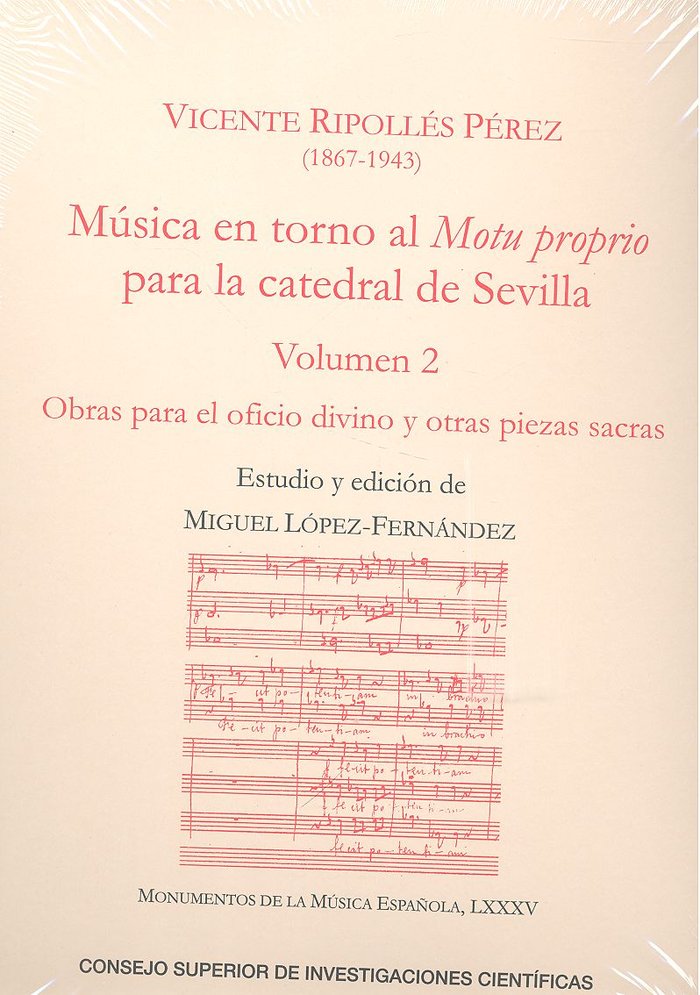 Buch Música en torno al Motu proprio para la catedral de Sevilla. Vol. 2, Obras para el oficio divino y o Ripollés Pérez