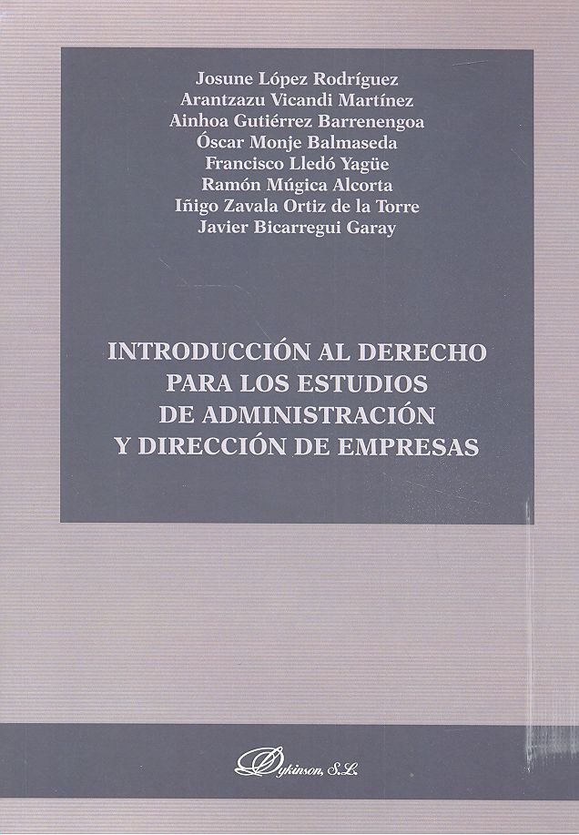 Könyv Introducción al derecho para los estudios de administración y dirección de empresas López Rodríguez