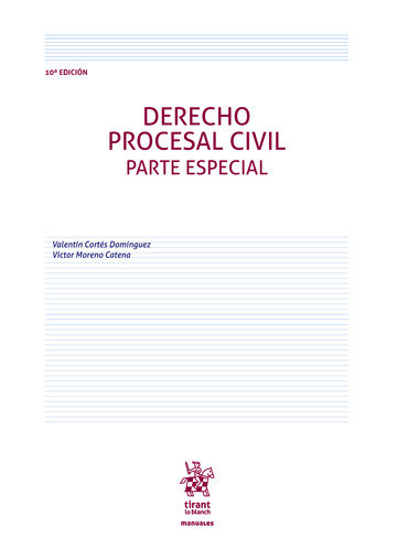 Kniha Derecho procesal civil parte especial Cortés Domínguez