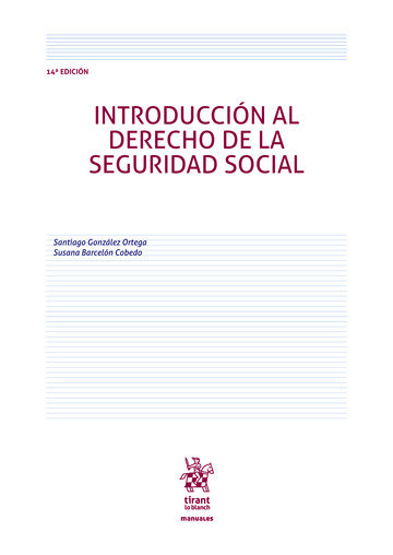Könyv Introducción al Derecho de la Seguridad Social 14ª Edición 2020 González Ortega