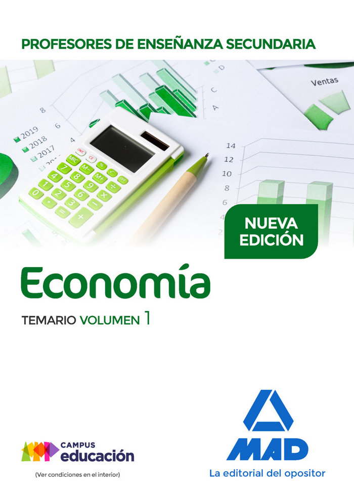 Книга Profesores de Enseñanza Secundaria Economía Temario volumen 1 Martínez delgado