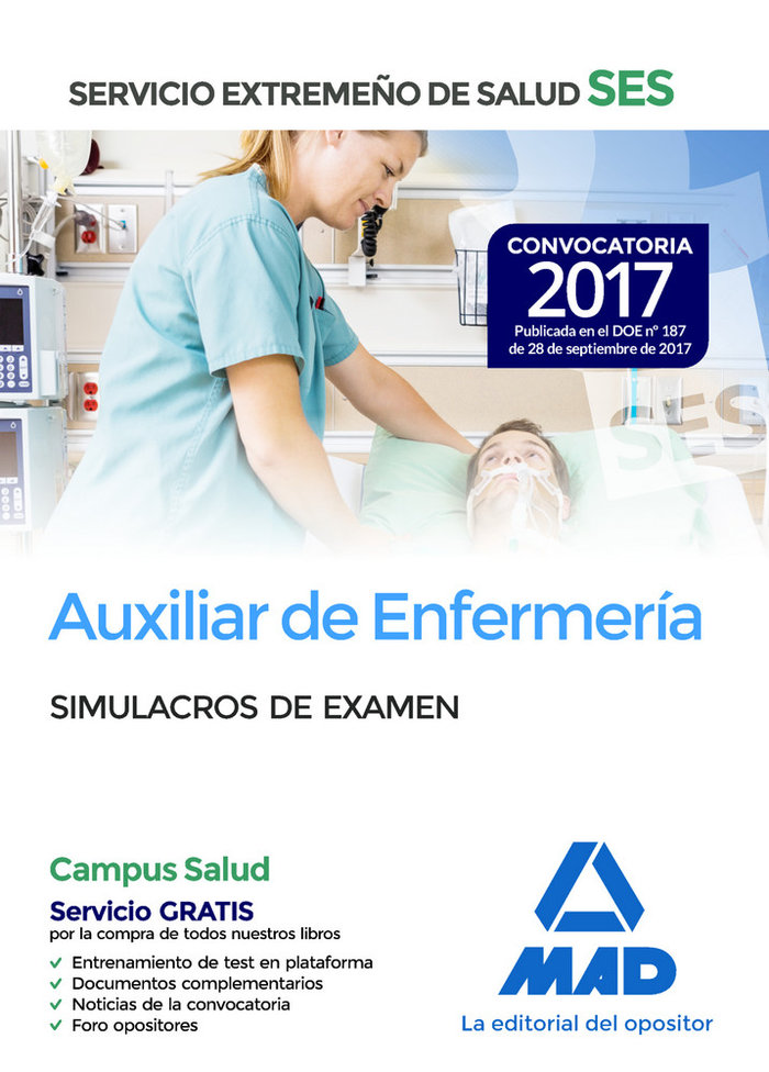 Kniha Auxiliar de enfermería del Servicio Extremeño de Salud (SES). Simulacro de examen Editores