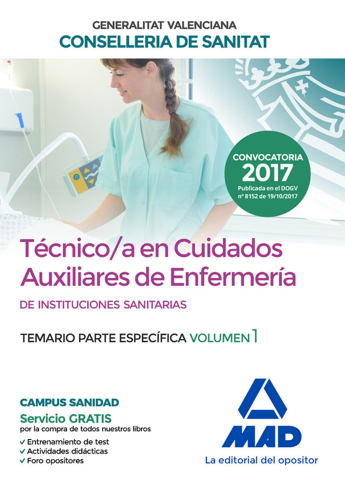 Carte Técnico en Cuidados Auxiliares de Enfermería de la Conselleria de Sanitat de la Generalitat Valencia Editores
