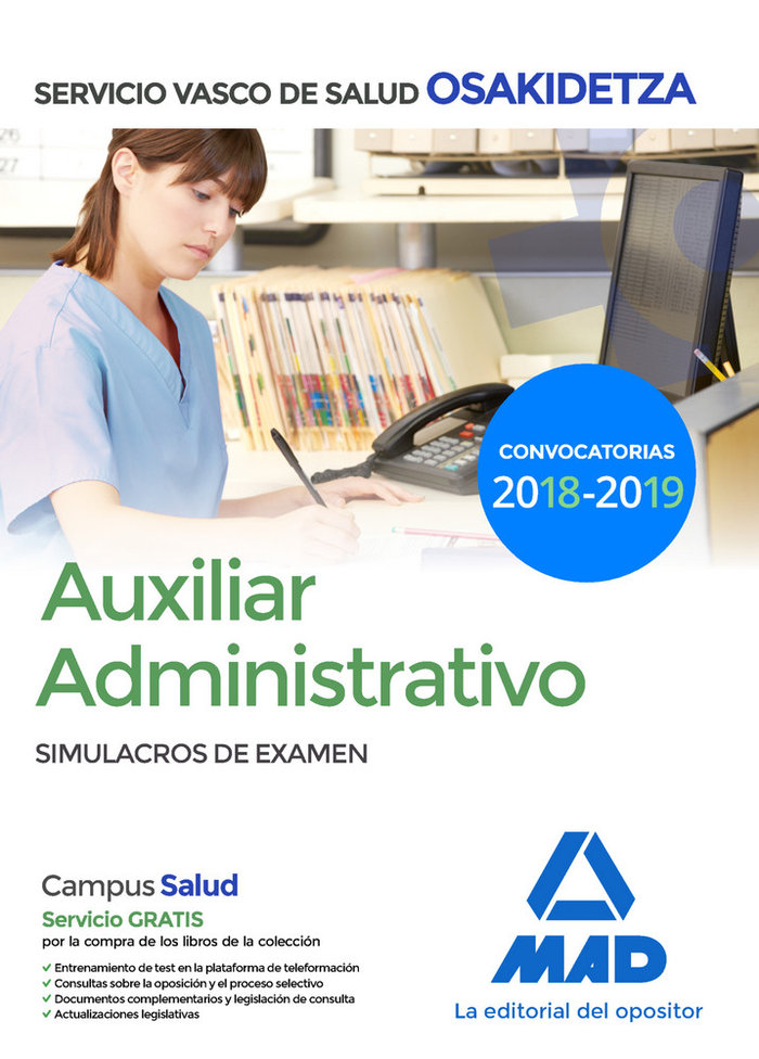 Kniha Auxiliar Administrativo de Osakidetza-Servicio Vasco de Salud. Simulacros de examen Usero López