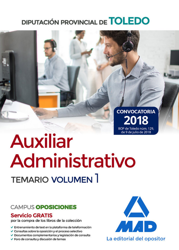 Kniha Auxiliar Administrativo de la Diputación Provincial de Toledo. Temario Volumen 1 Editores