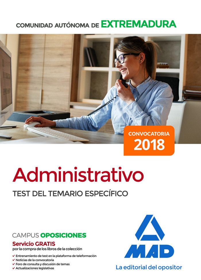 Könyv Administrativo de la Comunidad Autónoma de Extremadura. Test del Temario Específico 7