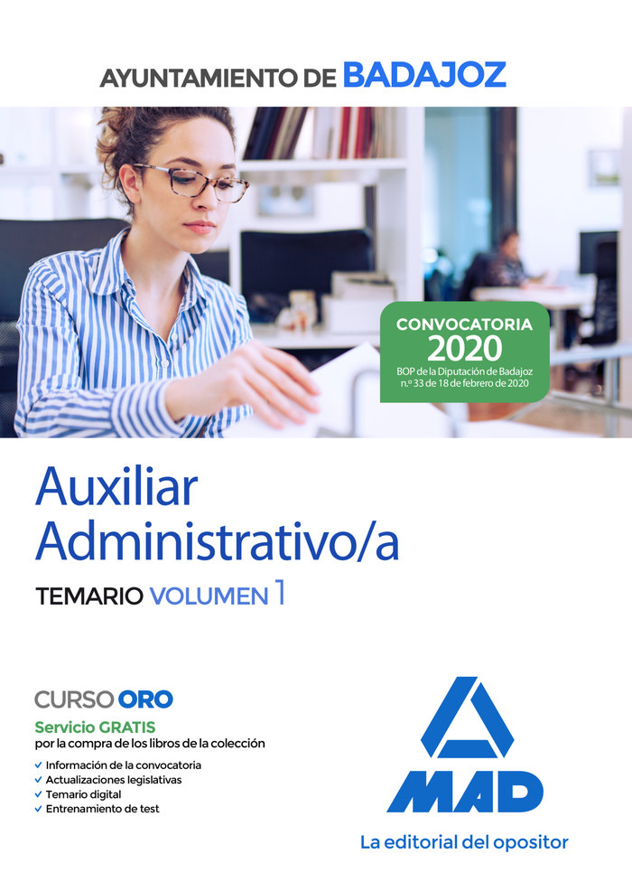 Kniha Auxiliar Administrativo/a del Ayuntamiento de Badajoz. Temario volumen 1 7