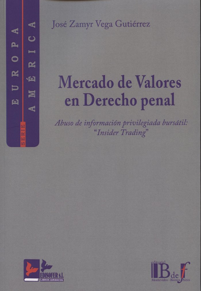 Книга MERCADO DE VALORES EN DERECHO PENAL VEGA GUTIERREZ