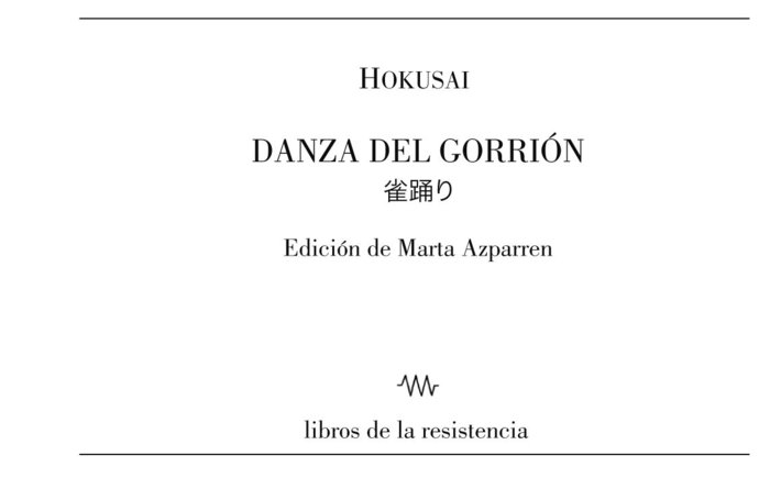 Kniha Danza del gorrión Hokusai