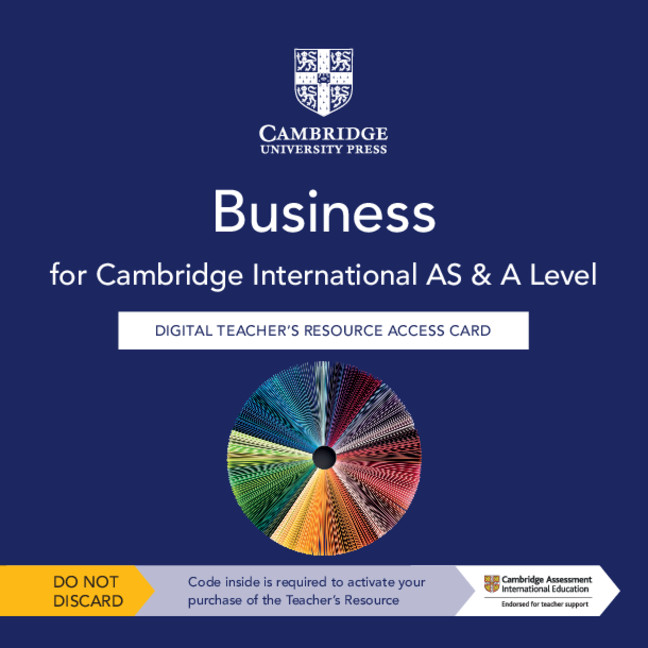 Book Cambridge International AS & A Level Business Digital Teacher's Resource Access Card Kelly Chalk