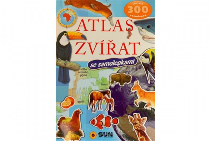 Книга Atlas zvířat s 300 samolepkami 