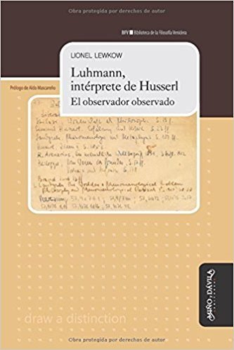 Kniha Luhmann, intérprete de Husserl Lewkow (argentino)