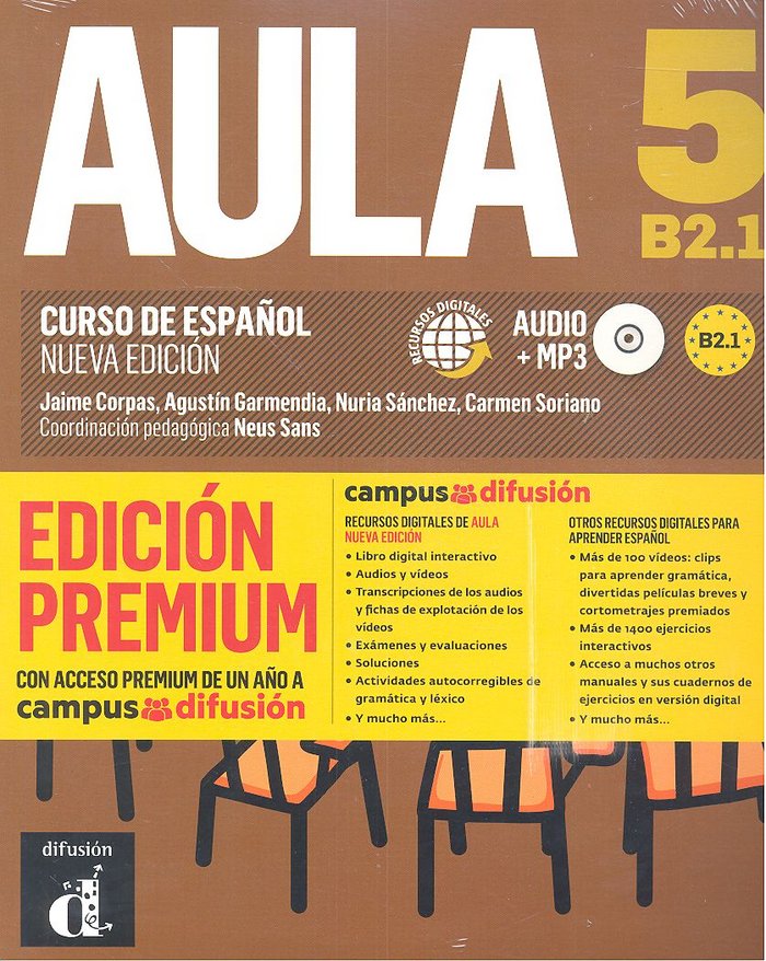 Knjiga Aula Nueva Edición 5 Premium libro del alumno + CD Corpas