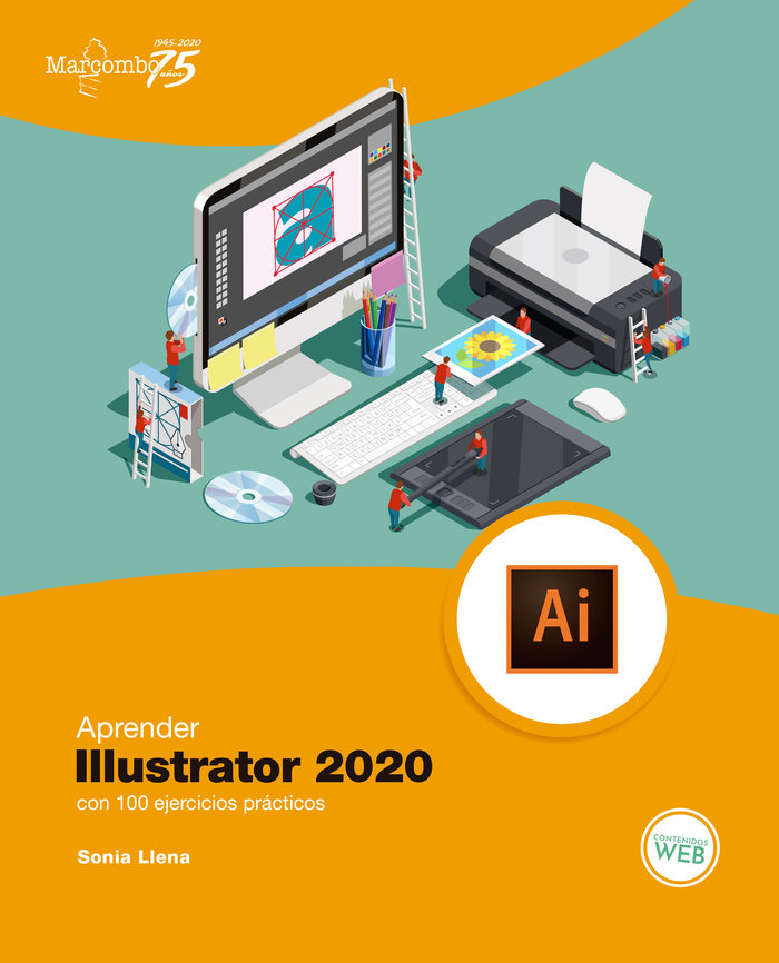 Книга Aprender Illustrator 2020 con 100 ejercicios prácticos Llena Hurtado