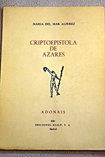 Knjiga Criptoepistola de azares MARIA DEL MAR ALFEREZ
