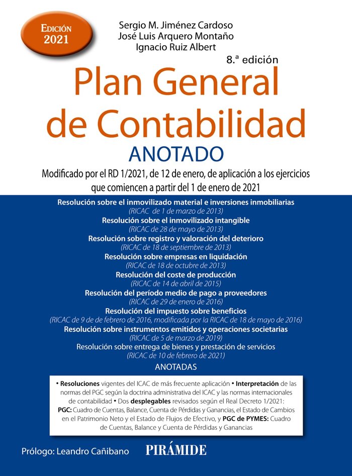 Livro PLAN GENERAL DE CONTABILIDAD ANOTADO JIMENEZ CARDOSO
