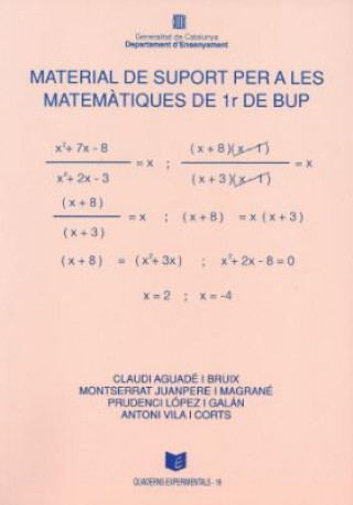 Kniha Material de suport per a les matemàtiques de 1r. de BUP AGUADE