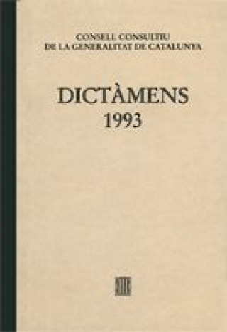Kniha Dictàmens emesos pel Consell Consultiu de la Generalitat de Catalunya 1993 