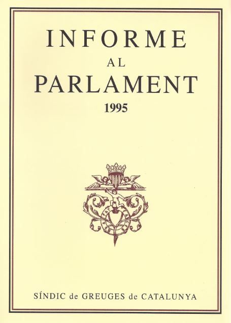 Kniha Informe al Parlament de Catalunya emès pel S­ndic de Greuges. Any 1995 