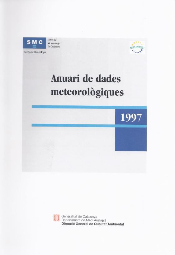 Könyv ANUARI DE DADES METEOROLOGIQUES, 1997 CUNILLERA I GRAÑO