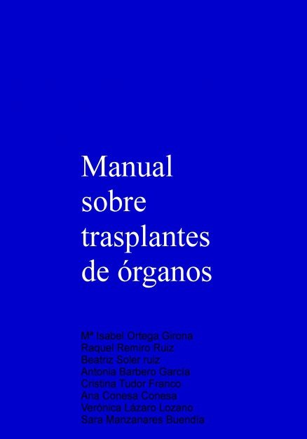 Kniha Manual sobre trasplantes de órganos Manzanares