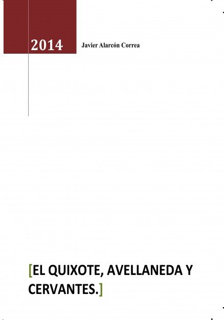 Carte EL Quixote, Avellaneda y Cervantes Alarcón