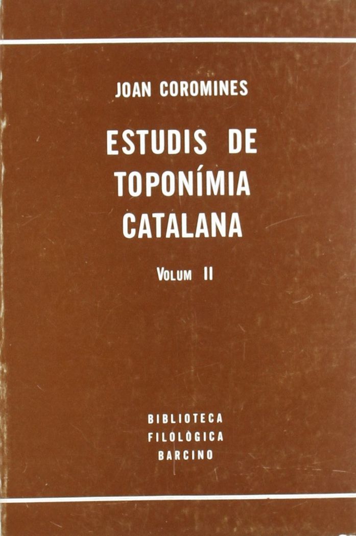 Knjiga ESTUDIS DE TOPONIMIA CATALANA COROMINES