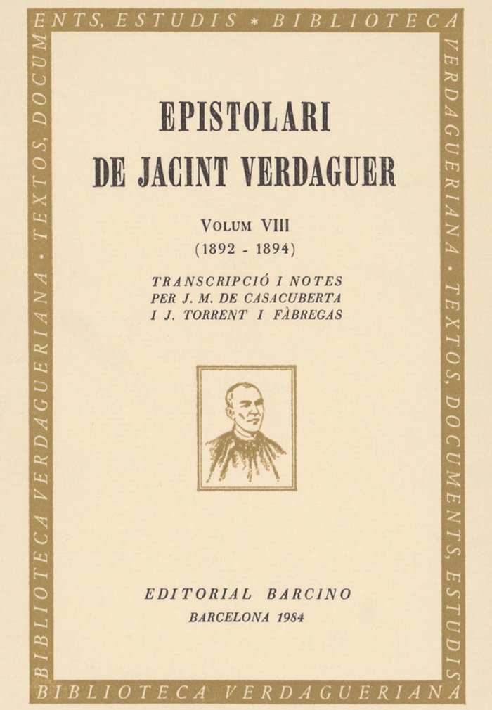 Kniha EPISTOLARI DE JACINT VERDAGUER. VERDAGUER