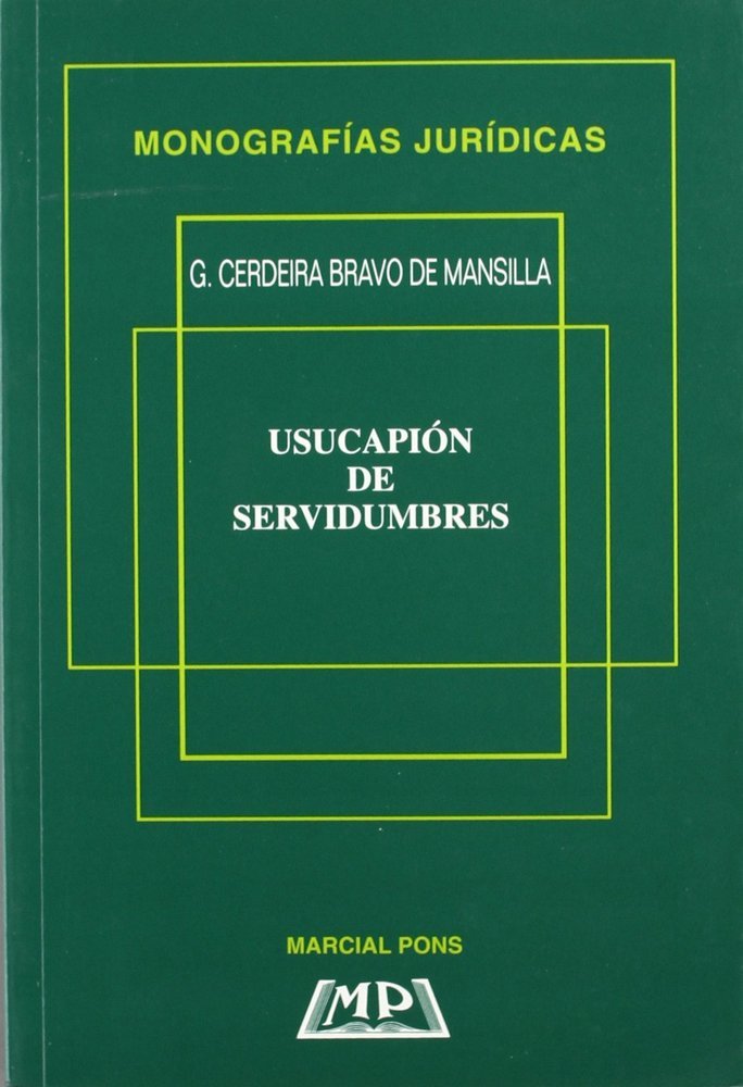 Kniha USUCAPION DE SERVIDUMBRES CERDEIRA BRAVO DE MANSILLA