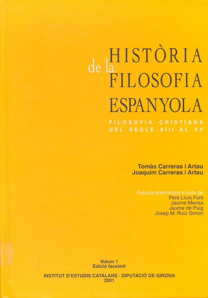 Kniha Història de la filosofía espanyola Carreras Artau