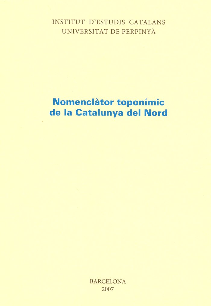 Kniha Nomenclàtor toponímic de la Catalunya del Nord 