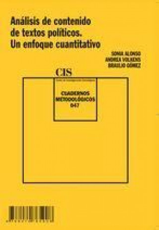 Könyv Análisis de contenido de textos políticos. Un enfoque cuantitativo (E-book) Alonso