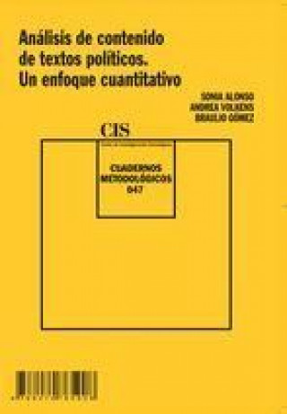 Książka Análisis de contenido de textos políticos. Un enfoque cuantitativo (E-book) Alonso