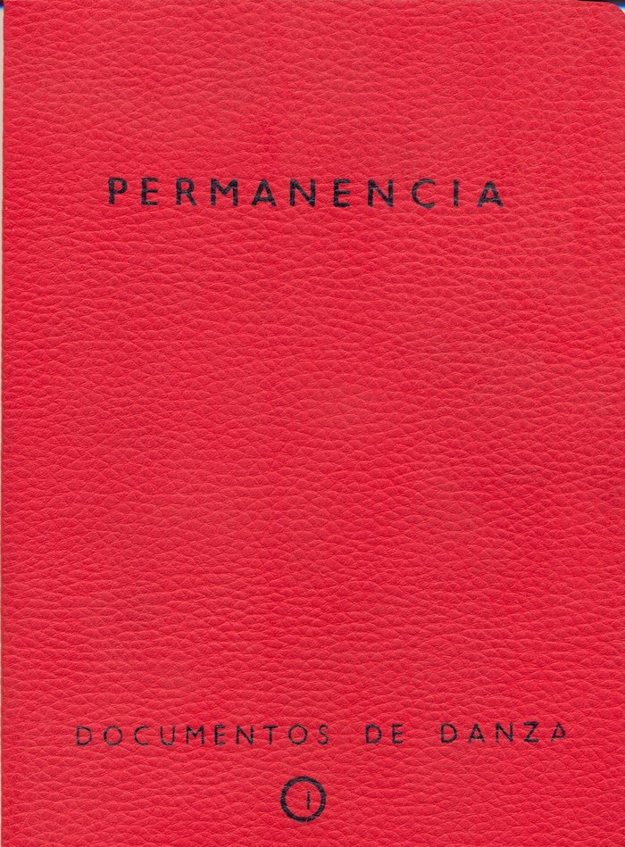 Carte Permanencia. Documentos de danza nº1 García Jiménez