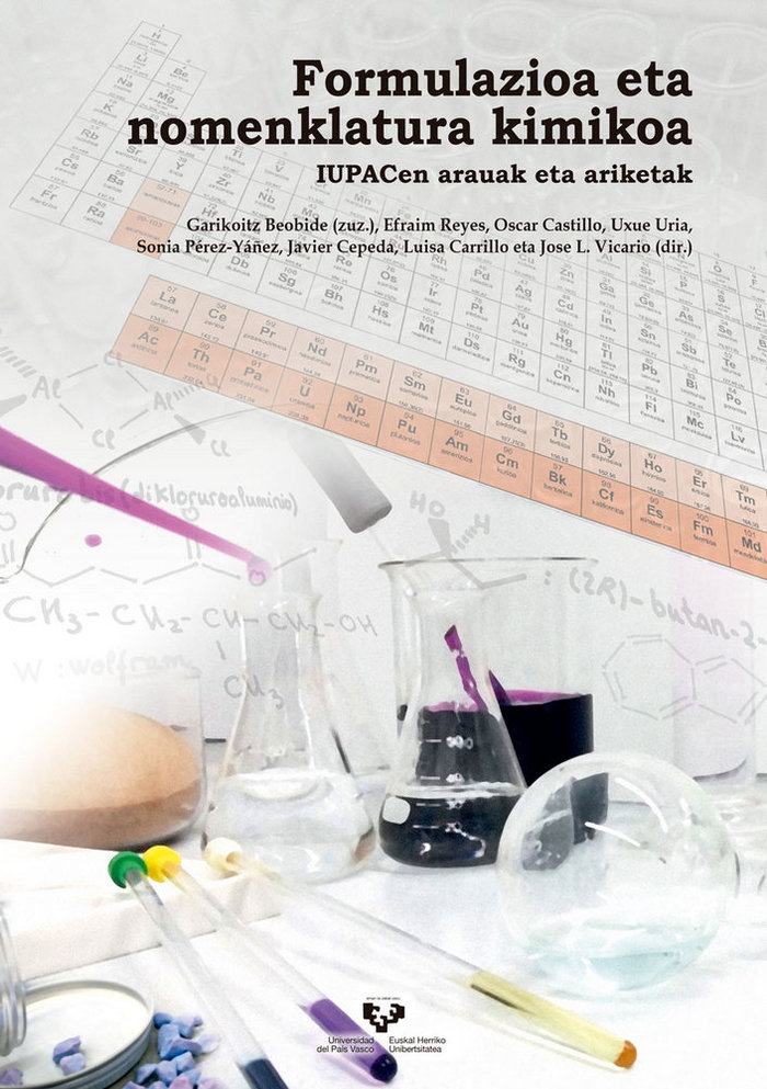 Kniha Formulazioa eta nomenklatura kimikoa. IUPACen arauak eta ariketak Reyes Martín
