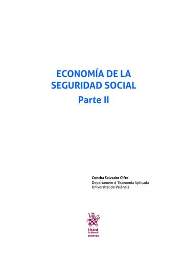 Kniha Economía de la seguridad social Parte II Salvador Cifre