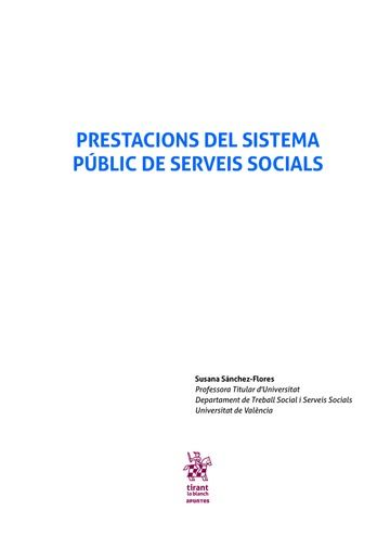 Könyv Prestacions del Sistema Públic de Serveis Socials SÁNCHEZ FLORES