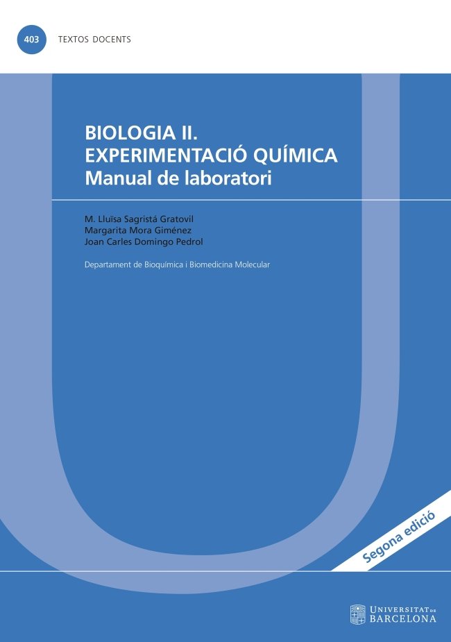 Carte Biologia II. Experimentació química. Manual de laboratori Sagristá Gratovil