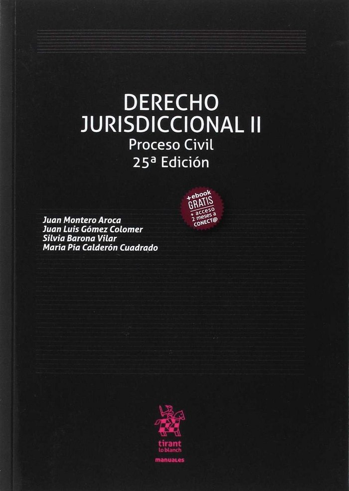 Книга Derecho Jurisdiccional II Proceso Civil 25ª Edición 2017 MONTERO AROCA