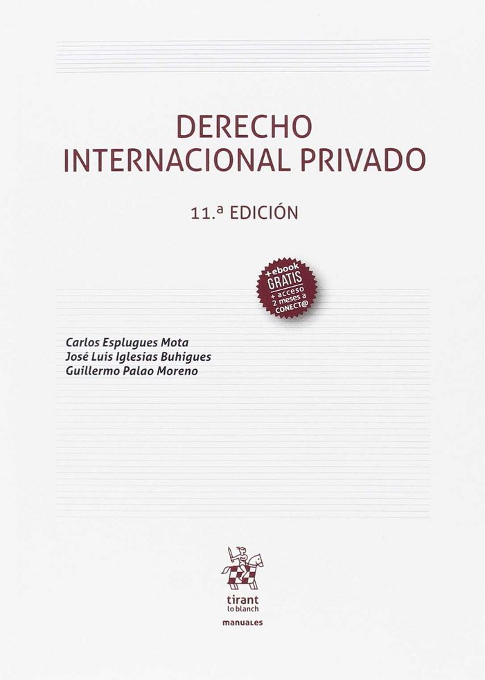 Kniha Derecho Internacional Privado 11ª Edición 2107 ESPLUGUES MOTA