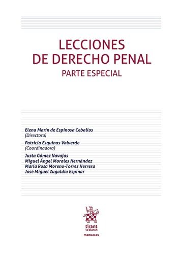 Carte Lecciones de Derecho Penal. Parte especial Marín de Espinosa Ceballos