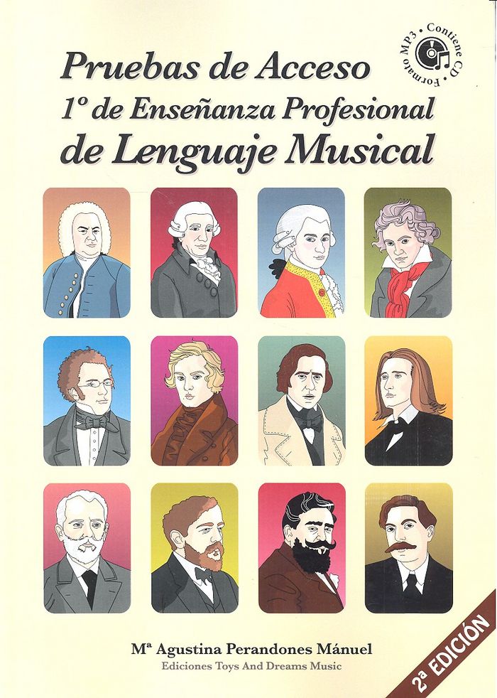 Książka PRUEBAS DE ACCESO A 1º DE ENSEÑANZA PROFESIONAL DE LENGUAJE MUSICAL 2ª EDICIÓN Mª AGUSTINA PERANDONES MÁNUEL