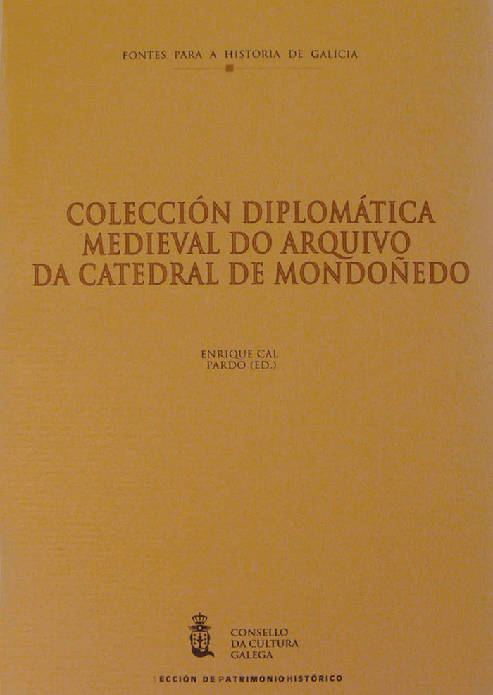 Carte Colección diplomática medieval do Arquivo da Catedral de Mondoñedo 
