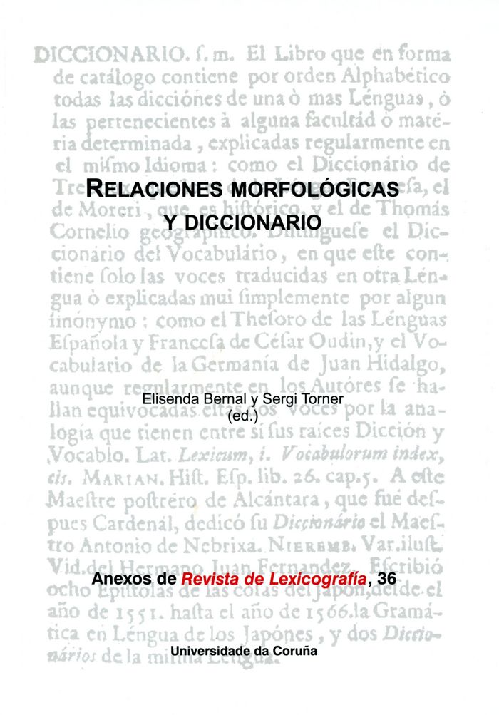 Knjiga Relaciones morfológicas y diccionario 